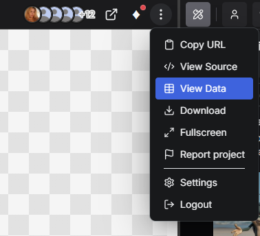 View Data Menu Option